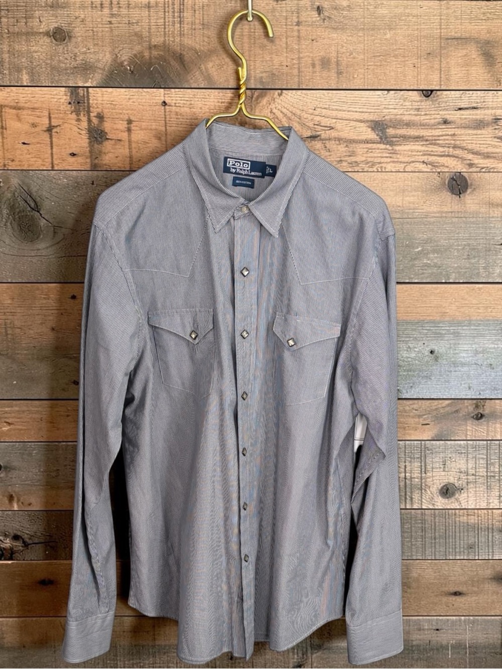 Polo Ralph Lauren Vintage
Western Pearl diamond shape Snap striped Shirt | L - Picture 1 of 15